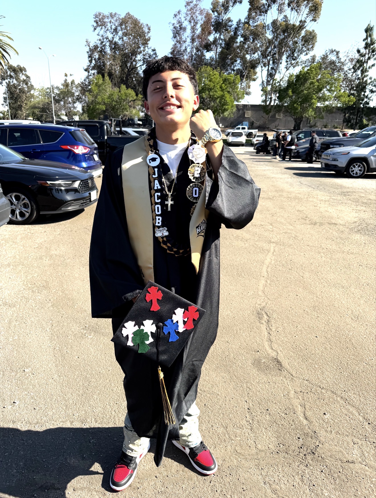 Brooke's son celebrating his graduation